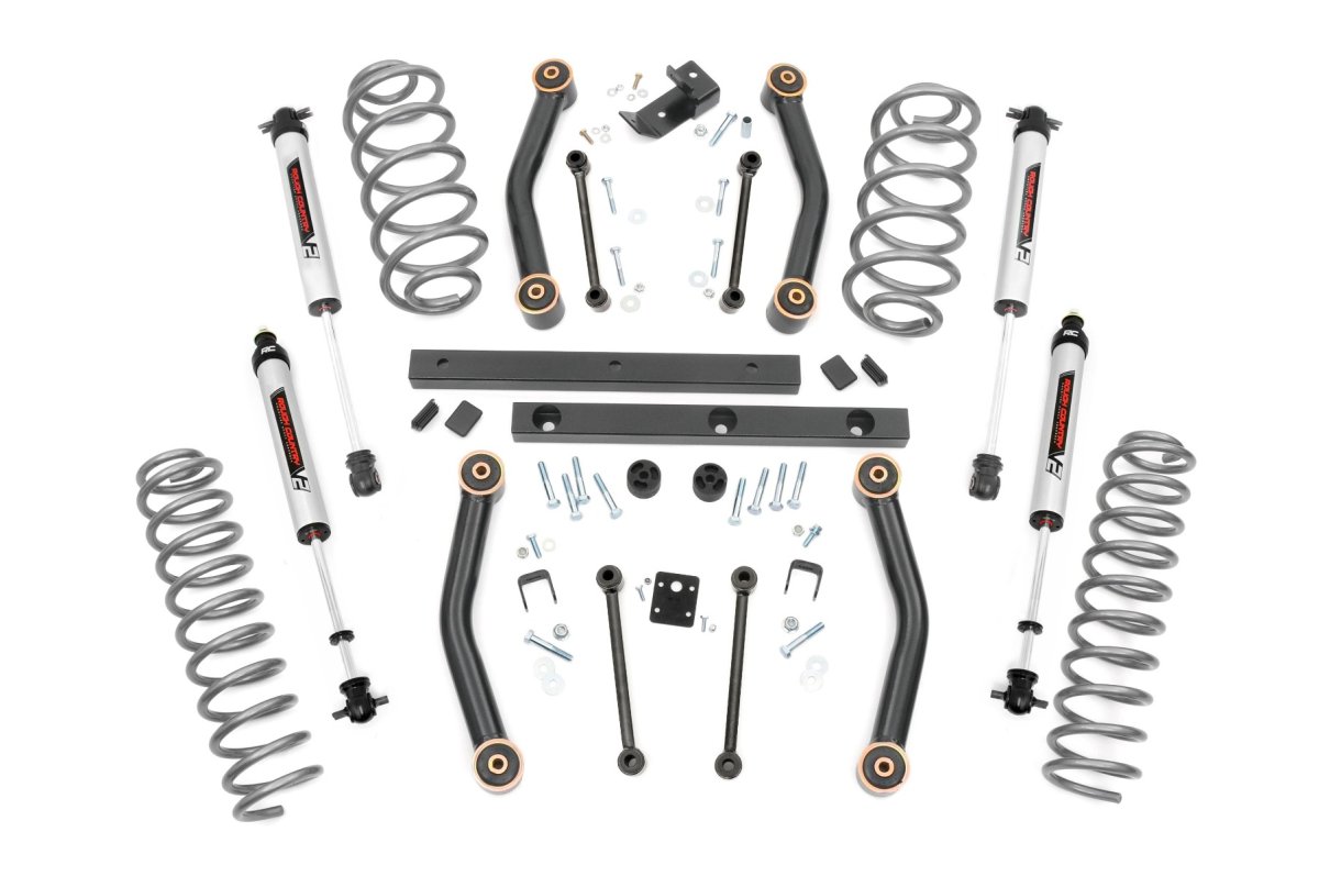 Jeep Wrangler Suspension Lift Kit - Rough Country - 4 Inch Lift Kit | V2 - '97-'02